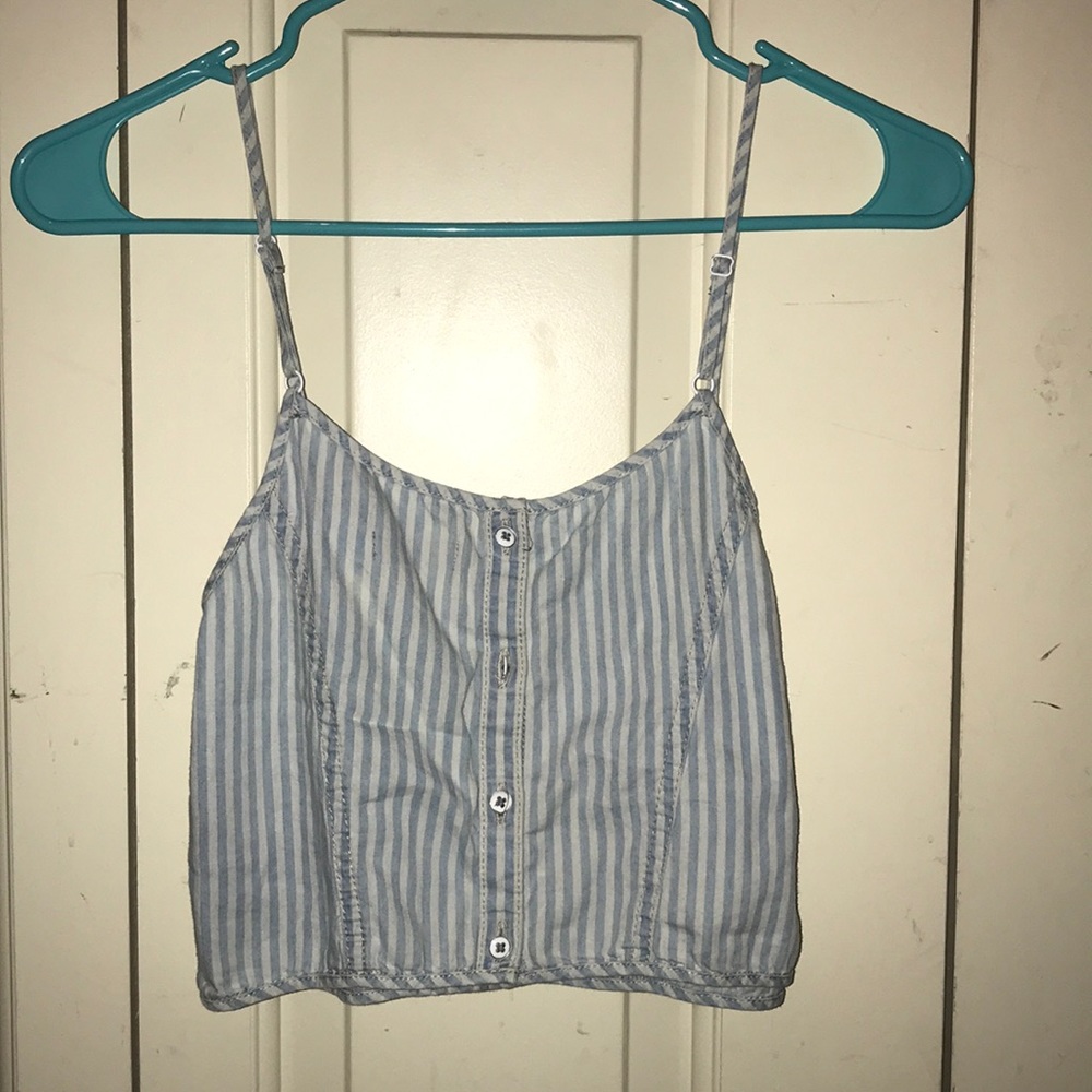 BDG blue and white tank top crop top.